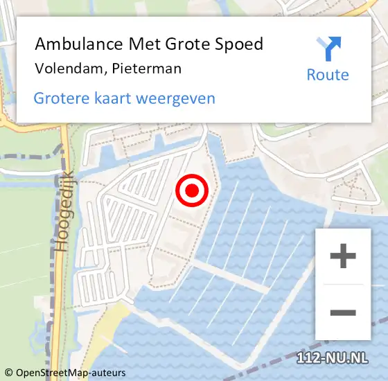 Locatie op kaart van de 112 melding: Ambulance Met Grote Spoed Naar Volendam, Pieterman op 3 juli 2020 15:54