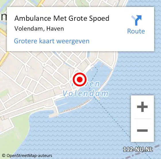 Locatie op kaart van de 112 melding: Ambulance Met Grote Spoed Naar Volendam, Haven op 3 juli 2020 15:56