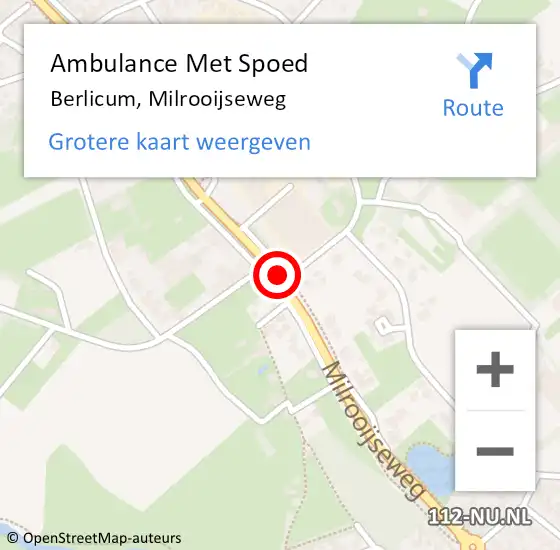Locatie op kaart van de 112 melding: Ambulance Met Spoed Naar Berlicum, Milrooijseweg op 3 juli 2020 16:31