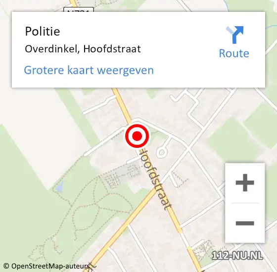 Locatie op kaart van de 112 melding: Politie Overdinkel, Hoofdstraat op 3 juli 2020 16:56
