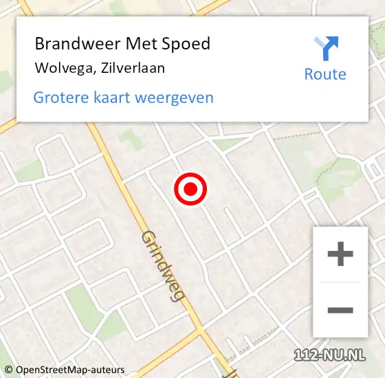 Locatie op kaart van de 112 melding: Brandweer Met Spoed Naar Wolvega, Zilverlaan op 3 juli 2020 18:00