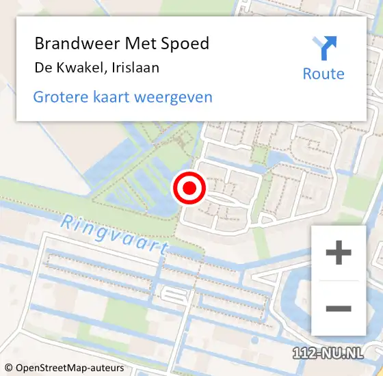 Locatie op kaart van de 112 melding: Brandweer Met Spoed Naar De Kwakel, Irislaan op 3 juli 2020 21:19