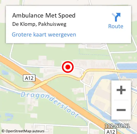 Locatie op kaart van de 112 melding: Ambulance Met Spoed Naar De Klomp, Pakhuisweg op 3 juli 2020 23:50