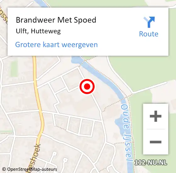 Locatie op kaart van de 112 melding: Brandweer Met Spoed Naar Ulft, Hutteweg op 4 juli 2020 03:32