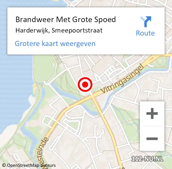 Locatie op kaart van de 112 melding: Brandweer Met Grote Spoed Naar Harderwijk, Smeepoortstraat op 4 juli 2020 04:29