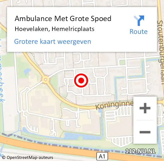 Locatie op kaart van de 112 melding: Ambulance Met Grote Spoed Naar Hoevelaken, Hemelricplaats op 4 juli 2020 10:02