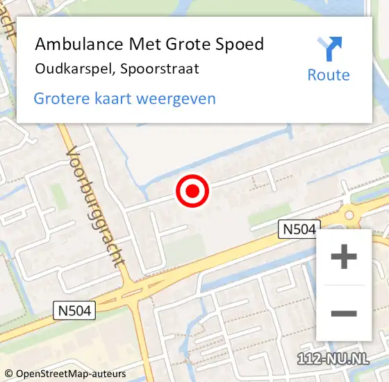 Locatie op kaart van de 112 melding: Ambulance Met Grote Spoed Naar Oudkarspel, Spoorstraat op 4 juli 2020 10:13
