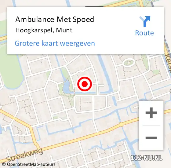 Locatie op kaart van de 112 melding: Ambulance Met Spoed Naar Hoogkarspel, Munt op 4 juli 2020 10:57