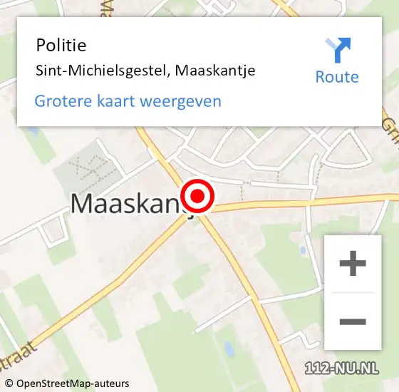Locatie op kaart van de 112 melding: Politie Sint-Michielsgestel, Maaskantje op 4 juli 2020 11:28