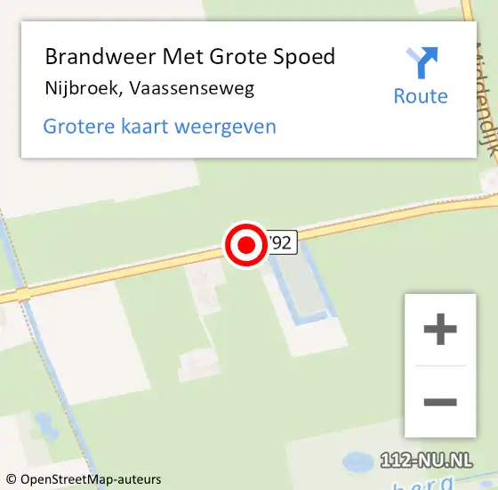 Locatie op kaart van de 112 melding: Brandweer Met Grote Spoed Naar Nijbroek, Vaassenseweg op 4 juli 2020 14:28