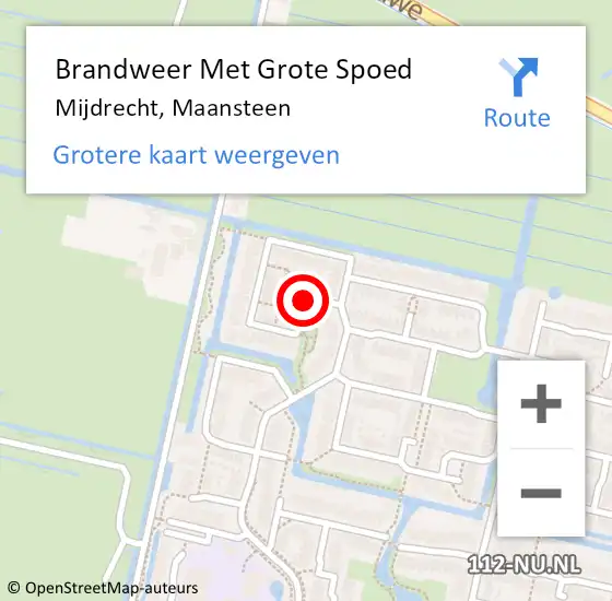 Locatie op kaart van de 112 melding: Brandweer Met Grote Spoed Naar Mijdrecht, Maansteen op 4 juli 2020 14:34