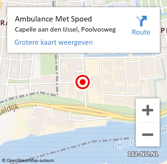 Locatie op kaart van de 112 melding: Ambulance Met Spoed Naar Capelle aan den IJssel, Poolvosweg op 4 juli 2020 15:54