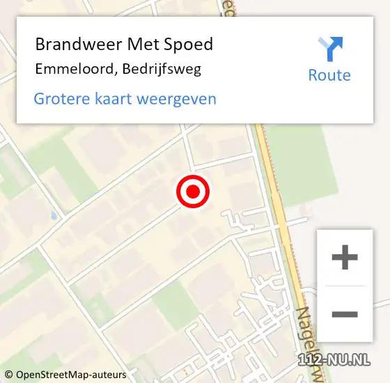 Locatie op kaart van de 112 melding: Brandweer Met Spoed Naar Emmeloord, Bedrijfsweg op 4 juli 2020 16:36