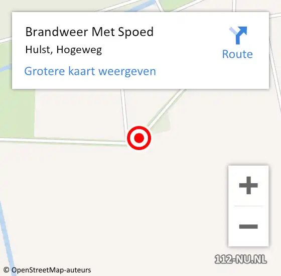 Locatie op kaart van de 112 melding: Brandweer Met Spoed Naar Hulst, Hogeweg op 4 juli 2020 18:00