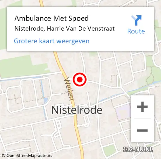 Locatie op kaart van de 112 melding: Ambulance Met Spoed Naar Nistelrode, Harrie Van De Venstraat op 11 mei 2014 18:44