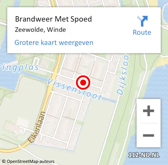 Locatie op kaart van de 112 melding: Brandweer Met Spoed Naar Zeewolde, Winde op 4 juli 2020 20:35