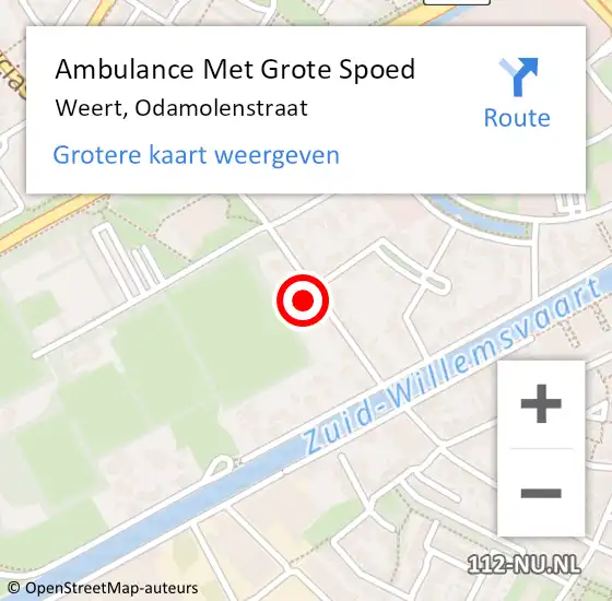 Locatie op kaart van de 112 melding: Ambulance Met Grote Spoed Naar Weert, Odamolenstraat op 11 mei 2014 18:54