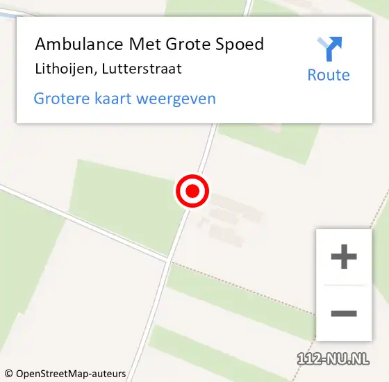 Locatie op kaart van de 112 melding: Ambulance Met Grote Spoed Naar Lithoijen, Lutterstraat op 4 juli 2020 23:04