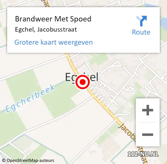 Locatie op kaart van de 112 melding: Brandweer Met Spoed Naar Egchel, Jacobusstraat op 5 juli 2020 00:44