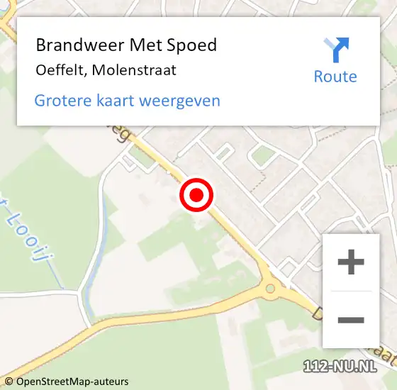 Locatie op kaart van de 112 melding: Brandweer Met Spoed Naar Oeffelt, Molenstraat op 5 juli 2020 09:19