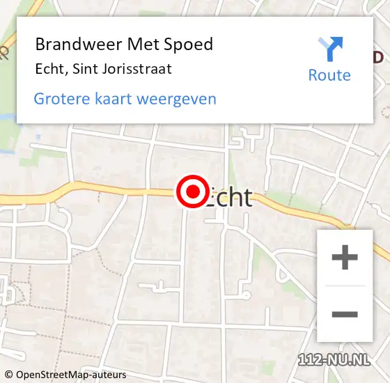 Locatie op kaart van de 112 melding: Brandweer Met Spoed Naar Echt, Sint Jorisstraat op 5 juli 2020 09:20