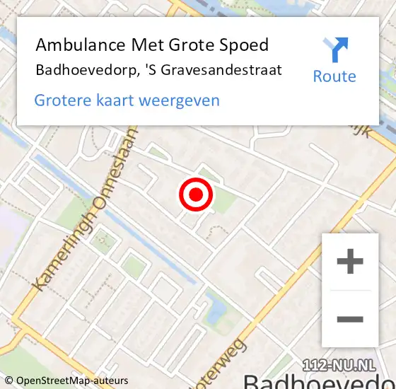 Locatie op kaart van de 112 melding: Ambulance Met Grote Spoed Naar Badhoevedorp, 'S Gravesandestraat op 5 juli 2020 11:25