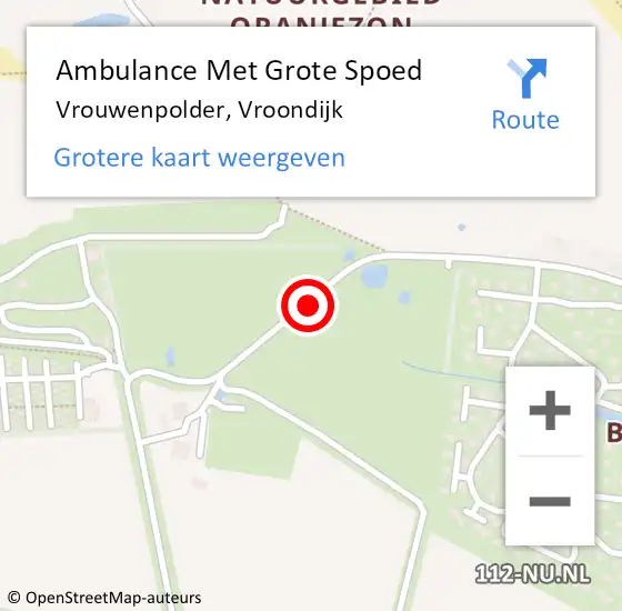 Locatie op kaart van de 112 melding: Ambulance Met Grote Spoed Naar Vrouwenpolder, Vroondijk op 5 juli 2020 12:26