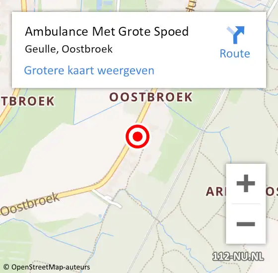 Locatie op kaart van de 112 melding: Ambulance Met Grote Spoed Naar Geulle, Oostbroek op 11 mei 2014 20:11