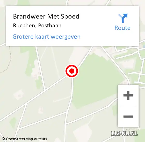 Locatie op kaart van de 112 melding: Brandweer Met Spoed Naar Rucphen, Postbaan op 5 juli 2020 14:55