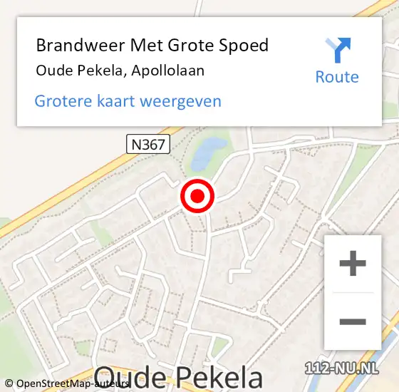 Locatie op kaart van de 112 melding: Brandweer Met Grote Spoed Naar Oude Pekela, Apollolaan op 5 juli 2020 15:16