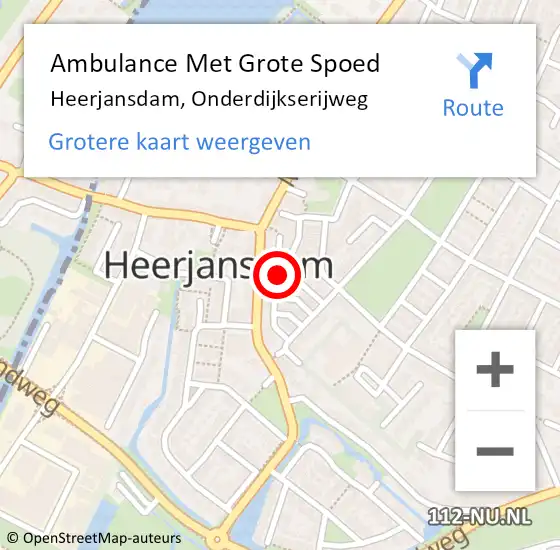 Locatie op kaart van de 112 melding: Ambulance Met Grote Spoed Naar Heerjansdam, Onderdijkserijweg op 5 juli 2020 16:06