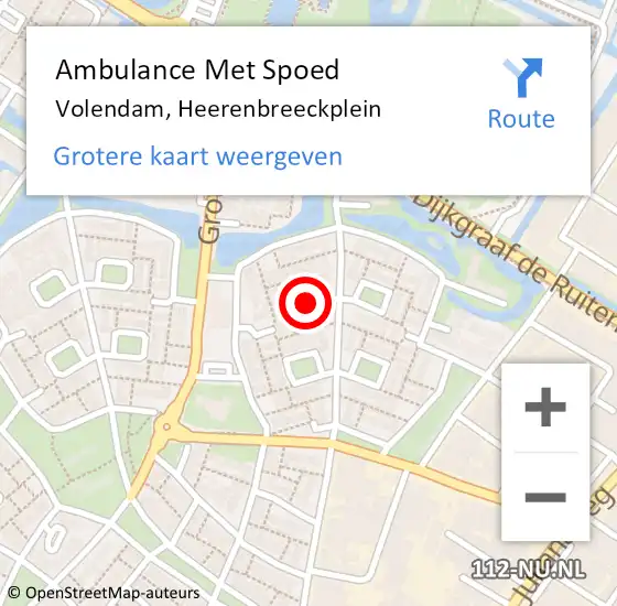 Locatie op kaart van de 112 melding: Ambulance Met Spoed Naar Volendam, Heerenbreeckplein op 5 juli 2020 16:08