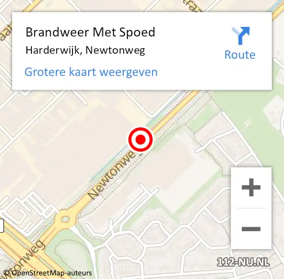 Locatie op kaart van de 112 melding: Brandweer Met Spoed Naar Harderwijk, Newtonweg op 5 juli 2020 16:40
