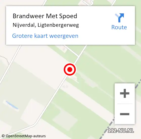 Locatie op kaart van de 112 melding: Brandweer Met Spoed Naar Nijverdal, Ligtenbergerweg op 5 juli 2020 17:49