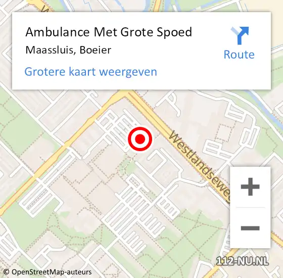 Locatie op kaart van de 112 melding: Ambulance Met Grote Spoed Naar Maassluis, Boeier op 5 juli 2020 19:00
