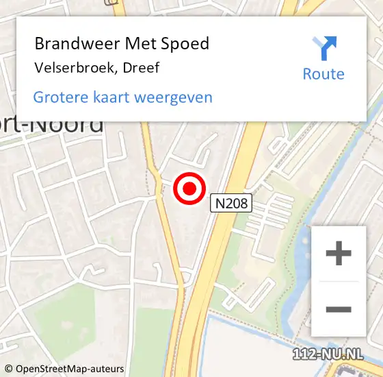 Locatie op kaart van de 112 melding: Brandweer Met Spoed Naar Velserbroek, Dreef op 5 juli 2020 20:19