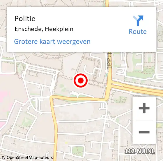 Locatie op kaart van de 112 melding: Politie Enschede, Heekplein op 5 juli 2020 21:16