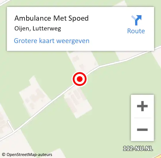 Locatie op kaart van de 112 melding: Ambulance Met Spoed Naar Oijen, Lutterweg op 5 juli 2020 21:41