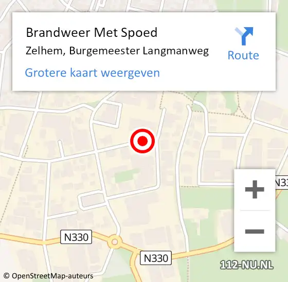 Locatie op kaart van de 112 melding: Brandweer Met Spoed Naar Zelhem, Burgemeester Langmanweg op 5 juli 2020 23:07