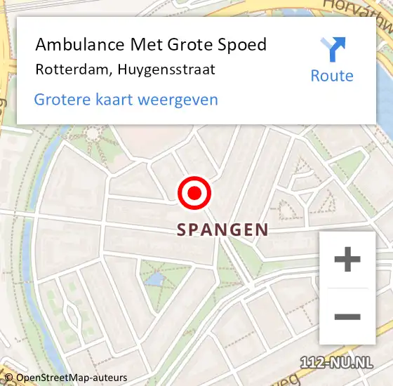 Locatie op kaart van de 112 melding: Ambulance Met Grote Spoed Naar Rotterdam, Brederodestraat op 6 juli 2020 00:38
