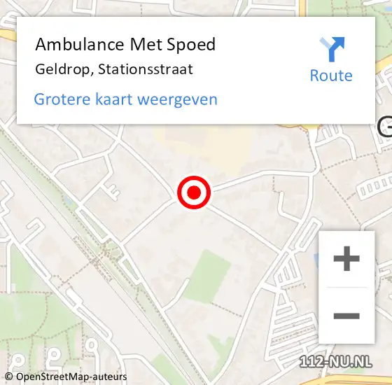 Locatie op kaart van de 112 melding: Ambulance Met Spoed Naar Geldrop, Stationsstraat op 6 juli 2020 02:16