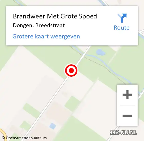 Locatie op kaart van de 112 melding: Brandweer Met Grote Spoed Naar Dongen, Breedstraat op 6 juli 2020 02:29