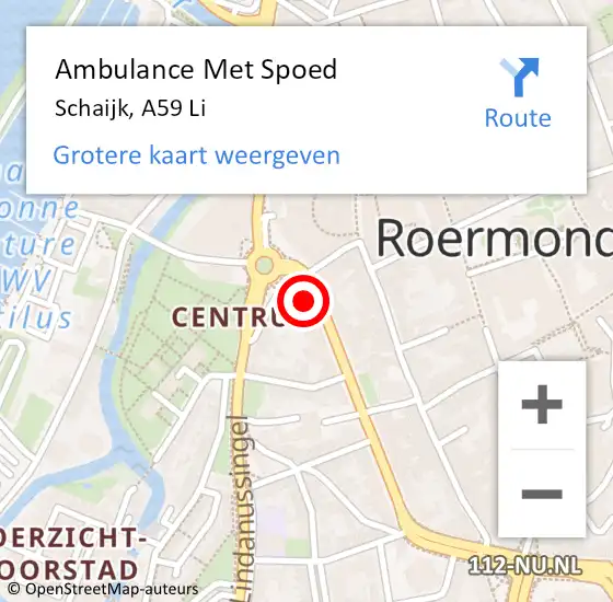 Locatie op kaart van de 112 melding: Ambulance Met Spoed Naar Schaijk, A50 Li op 6 juli 2020 10:19