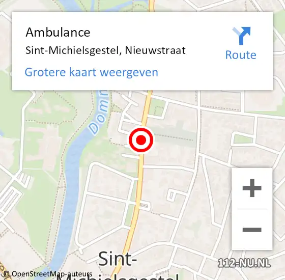 Locatie op kaart van de 112 melding: Ambulance Sint-Michielsgestel, Nieuwstraat op 6 juli 2020 11:25