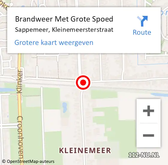 Locatie op kaart van de 112 melding: Brandweer Met Grote Spoed Naar Sappemeer, Kleinemeersterstraat op 6 juli 2020 11:37