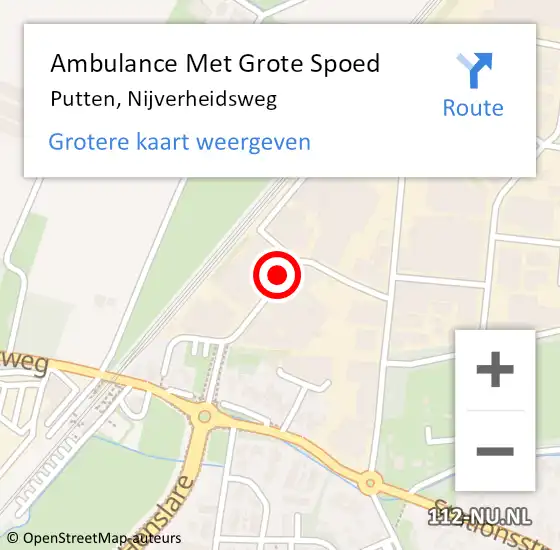 Locatie op kaart van de 112 melding: Ambulance Met Grote Spoed Naar Putten, Nijverheidsweg op 6 juli 2020 12:11