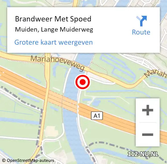 Locatie op kaart van de 112 melding: Brandweer Met Spoed Naar Muiden, Lange Muiderweg op 6 juli 2020 12:47