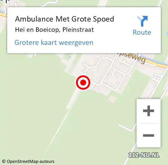 Locatie op kaart van de 112 melding: Ambulance Met Grote Spoed Naar Hei en Boeicop, Pleinstraat op 11 mei 2014 22:26