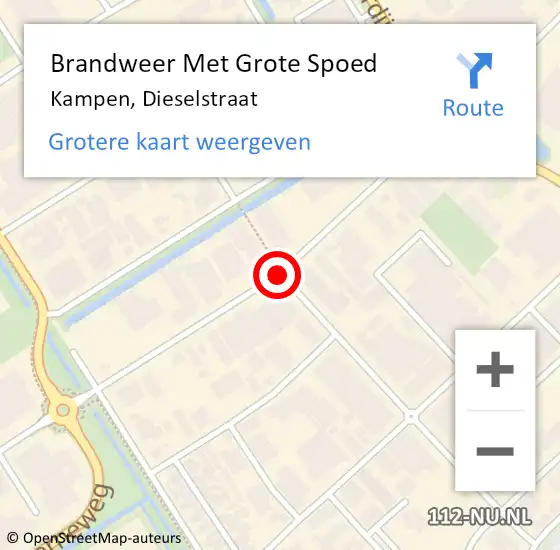 Locatie op kaart van de 112 melding: Brandweer Met Grote Spoed Naar Kampen, Dieselstraat op 6 juli 2020 14:36