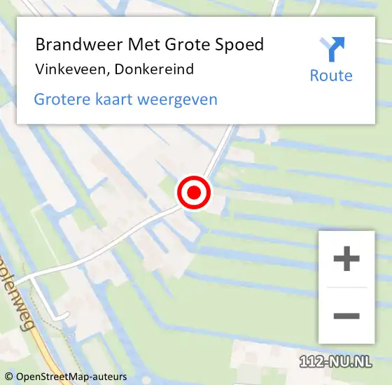 Locatie op kaart van de 112 melding: Brandweer Met Grote Spoed Naar Vinkeveen, Donkereind op 6 juli 2020 14:53